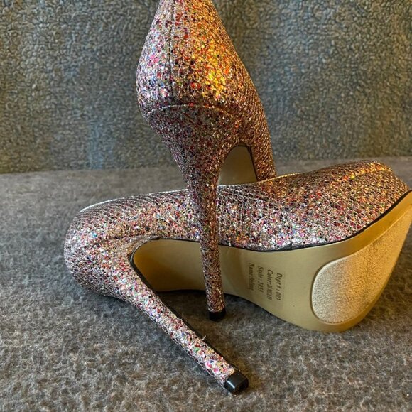 Women BAKERS GLITTER MELINANG Pumps Sexy Shoe Pageant HEELS 6.5 M - Picture 7 of 9